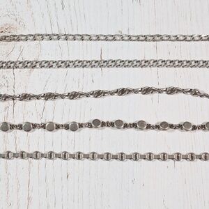 Lot of 5 Sterling silver bracelets